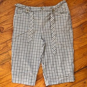 Plaid Y2K White Stag Capris